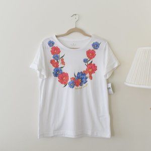 NWT Kate Spade "Natural Wonders" floral Tee sz. M